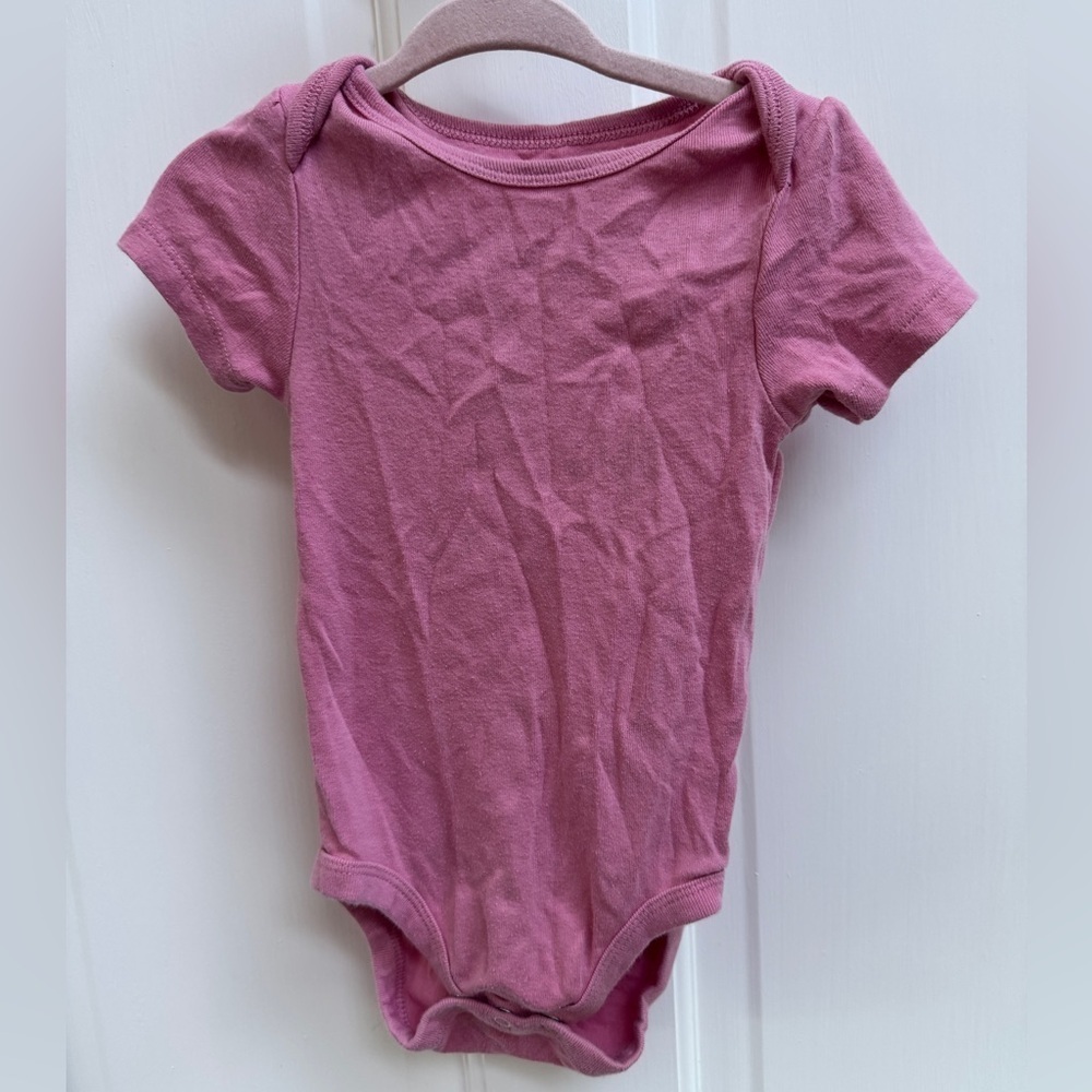 Cloud Island 12M Girls Mauve Short Sleeve Onesie